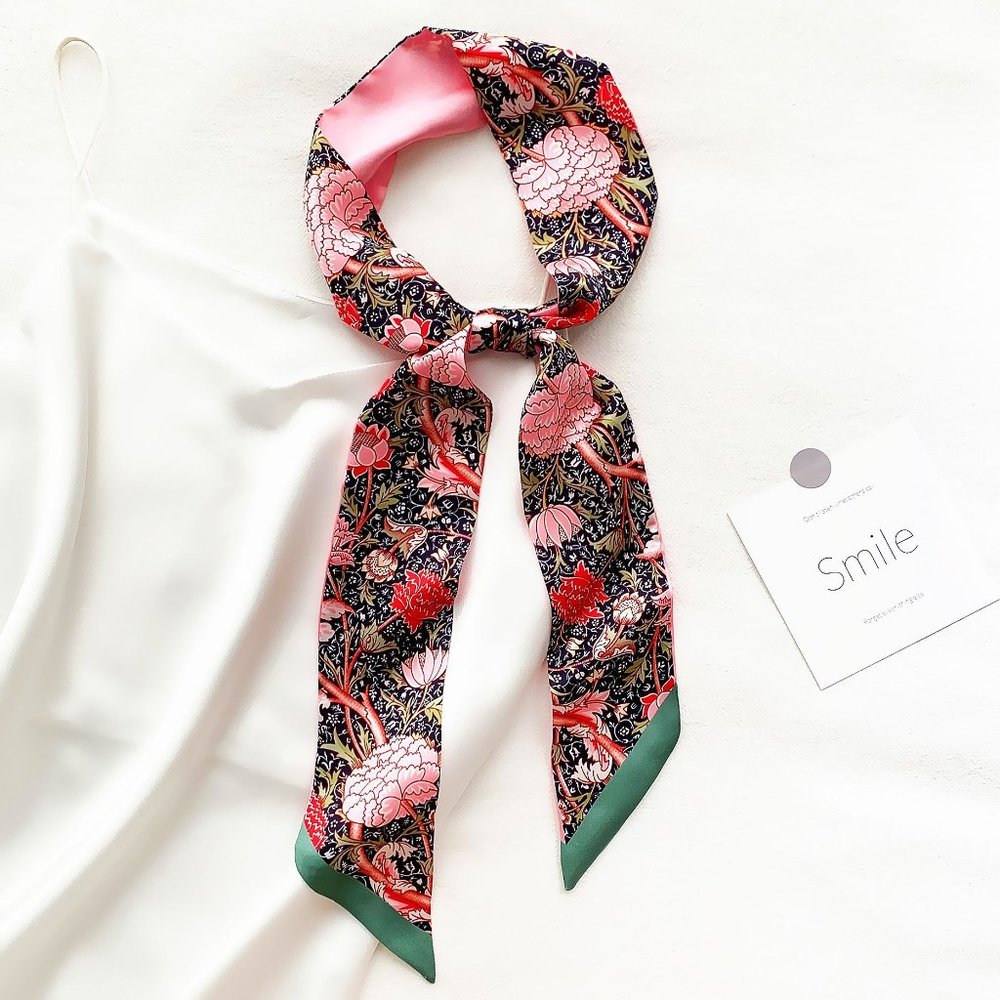NEW Pink Floral Scarf / Twilly